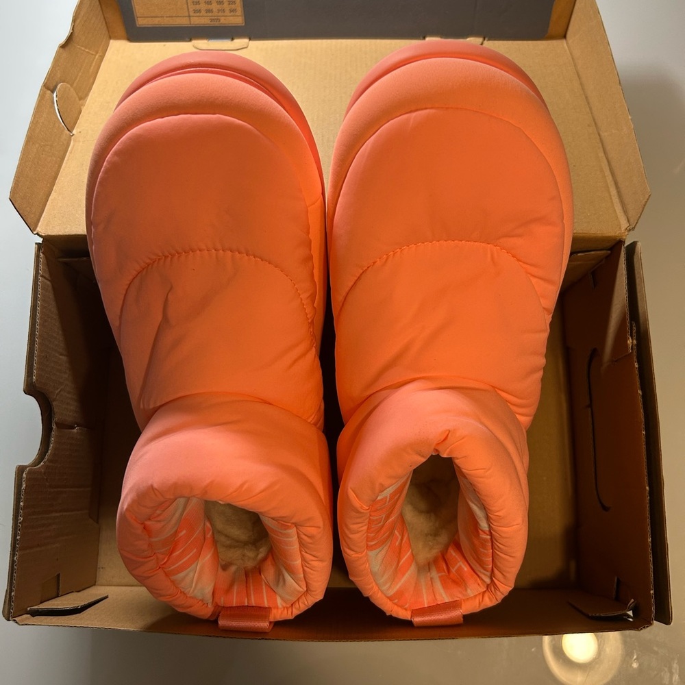 UGG Puffy Boot Slippers in Bright Orange